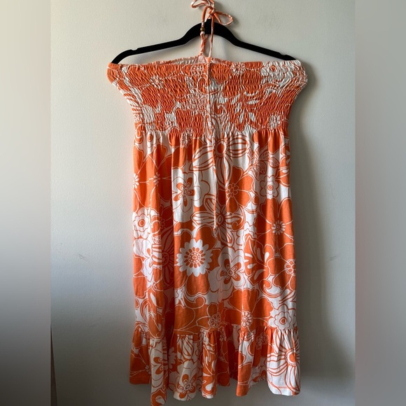 Aeropostale Orange Hawaiian-Theme Summer Halter Dress - Picture 6 of 6